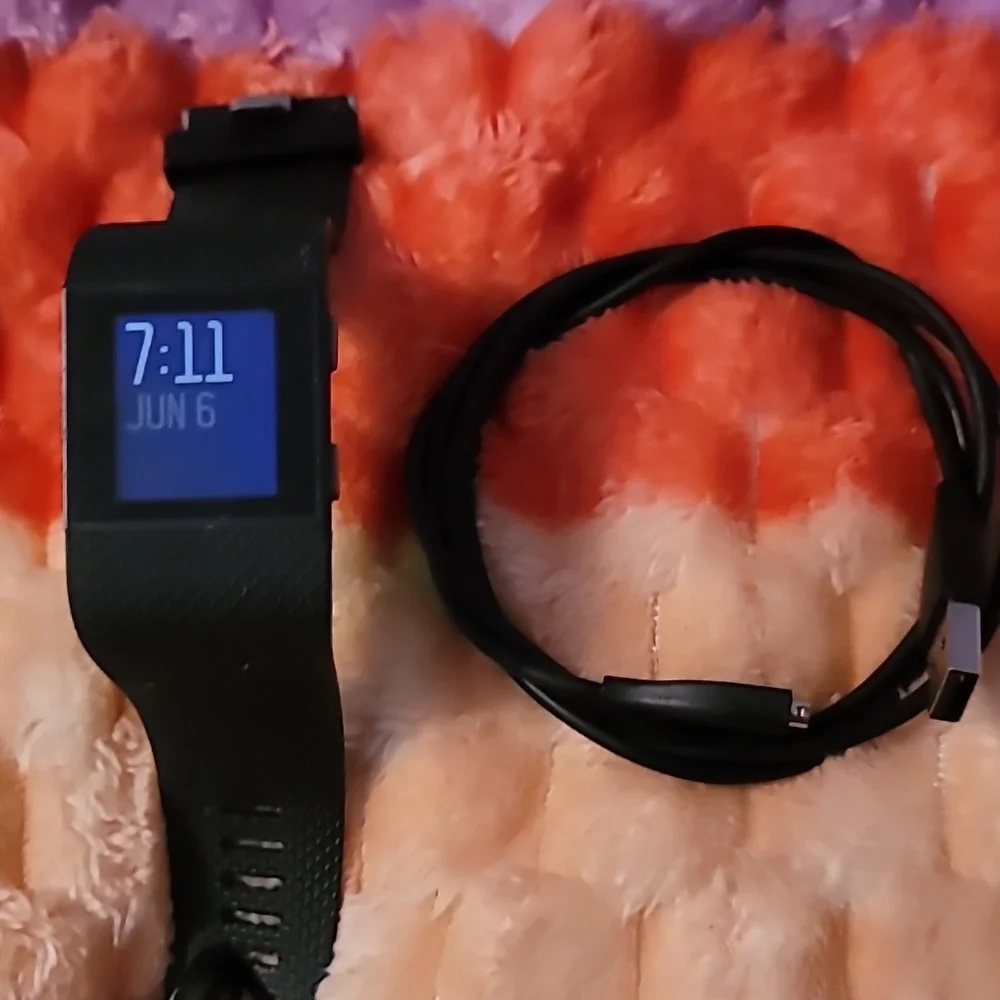 Fitbit Surge FB501 Fitness Superwatch Tracker Gunmetal Black Band‎ Heart Rate